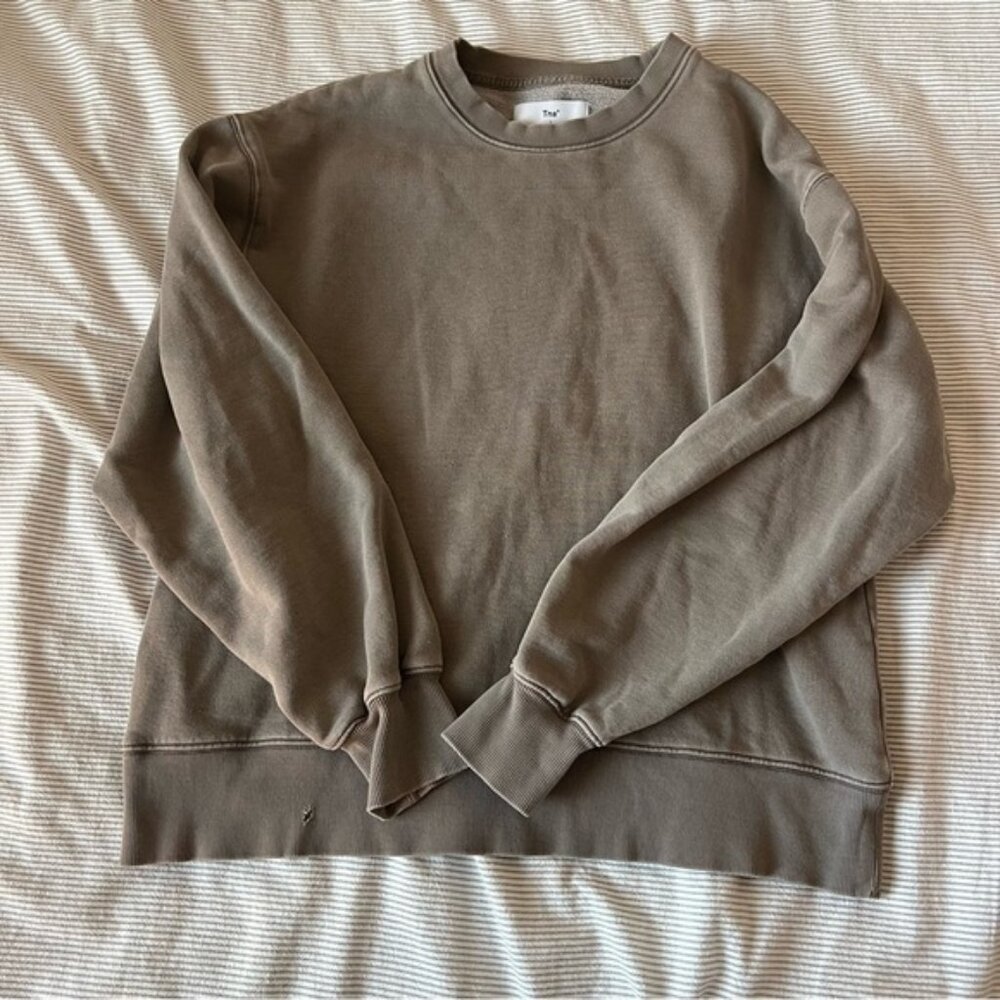 TNA Women's Taupe Crewneck Sweater